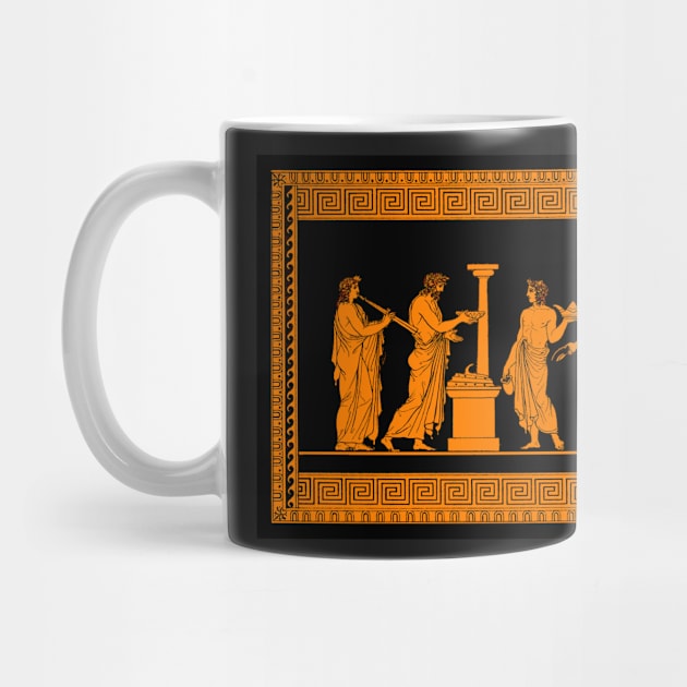 Red figure Greek vase offering scene by WillowNox7